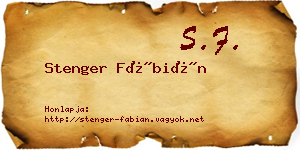 Stenger Fábián névjegykártya